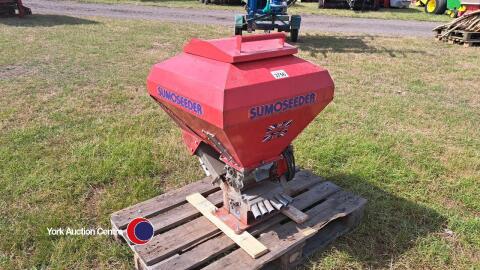 Sumo 6 outlet rape seeder c/w control box, GPS speed sensor, small and large metering rollers, control box, spares and manual in office