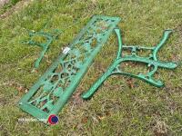 Pair of bench ends and bench back