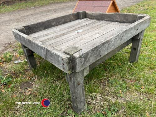 Wooden greenhouse table