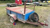 6ft x 4ft Wooden single axle car trailer, gwo, with 2 spare wheels.