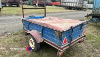 6ft x 4ft Wooden single axle car trailer, gwo, with 2 spare wheels. - 3
