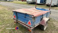 6ft x 4ft Wooden single axle car trailer, gwo, with 2 spare wheels. - 4