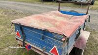 6ft x 4ft Wooden single axle car trailer, gwo, with 2 spare wheels. - 5