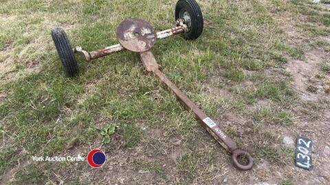Single axle dolly, 4ft wide, with turntable drawbar