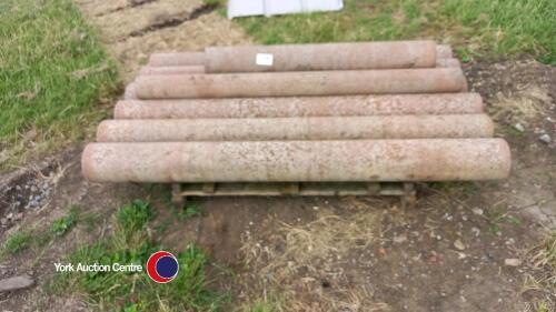 Pallet of clay drainage pipes