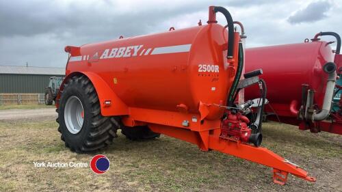 Abbey 2500R Premium Plus slurry tanker, sight glass, stone trap, dribble bar brackets, vgc, CAT N repaired. Year 2023