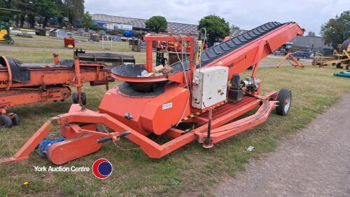 Downs Bloodhound 65 telescopic potato elevator, slewing platform, 1997, manual in office