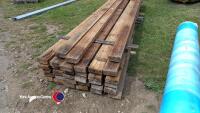 32 reclaimed pitch pine roof purlins, 15ft x 6in x 2.5in - 2