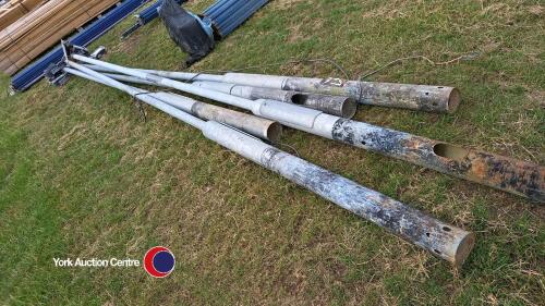 5 x galvanised lamp posts, approx 5900 long