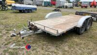 14ft flat trailer c/w winch and ramps, gwo - 2