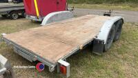 14ft flat trailer c/w winch and ramps, gwo - 4