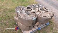6 x 25m rolls of new unused 6in layflat hose with clamps - 2