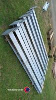 8 x galvanised steel girders with feet. (Approx 10ft) - 2