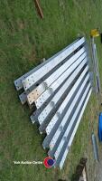 8 x galvanised steel girders with feet. (Approx 10ft) - 3
