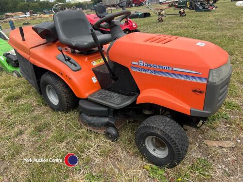 Husqvarna CTH 155 ride on mower with grass collector tipping box, all in running order