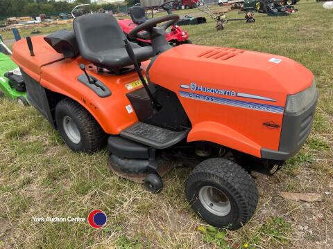 Husqvarna CTH 155 ride on mower with grass collector tipping box, all in running order