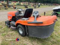 Husqvarna CTH 155 ride on mower with grass collector tipping box, all in running order - 3