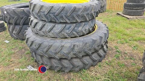 2 x 300-98-52 and 2 x 270-95-38 BKT on John Deere row crop wheels