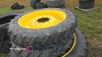 2 x 300-98-52 and 2 x 270-95-38 BKT on John Deere row crop wheels - 2