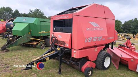 McCormick Laverda VB12.18CS belt baler c/w electric controls, showing only 769 total bales, pto and control box in office