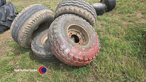 4 trailer wheels 12.5/80-15.3 6 stud