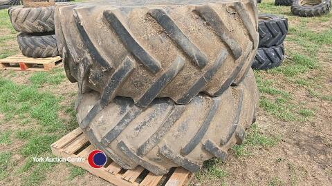 2 wheels from NH forager 23.1-26 12ply 8 stud about 60%