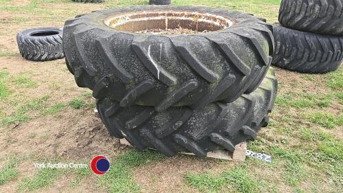 Pair of Michelin 16.0 R38 tractor wheels