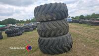 Pair of floatation wheels, ex sprayer on 10 stud removable centres with spare centreless wheel - 3