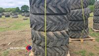 4 x 400 80 24 Alliance Toughtrac Loadall tyres 80% remaining tread checked and tested ready to fit