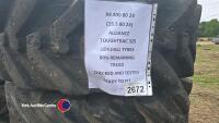 4 x 400 80 24 Alliance Toughtrac Loadall tyres 80% remaining tread checked and tested ready to fit - 2