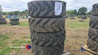 4 x 400 80 24 Alliance Toughtrac Loadall tyres 80% remaining tread checked and tested ready to fit - 4