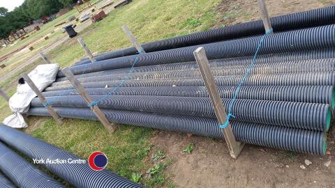 12 x 6m x 150mm twin wall drainage pipe, inc 13 joiners