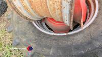 2 x wheel centres, trim and centre, and 1 x wheel tyre rim and centre - 3