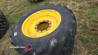 Pair of front John Deere 6930 row crop wheels Alliance 14.9R30 - 2