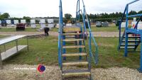 Steel blue painted bridge with 6 steps, 1350 H to platform, 3200H to Handrail x 5500 long - 2