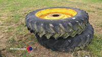 Pair of rear John Deere 6930 row crop wheels, Alliance 14.9R46 - 4
