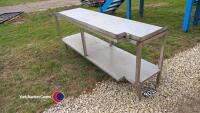Stainless steel table, 2105l x 900h x 620w