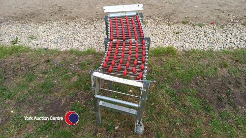Expandable conveyor, red roller discs
