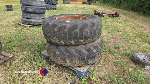 Pair of 8 stud rough terrain forklift wheels, 17.5/25
