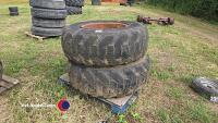 Pair of 8 stud rough terrain forklift wheels, 17.5/25