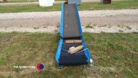 Blue painted steel incline conveyer, 2050L x 580W x 1000H - 2