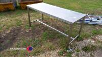 Stainless steel table, 1800L x 750W x 800H