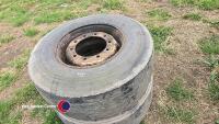 2 x super single wheels, 385/65 R22.5, off 2008 trailer - 2