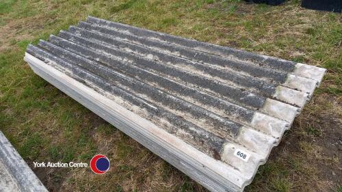 20 x Big 6 cement fibre sheets, 9ft6in long, used