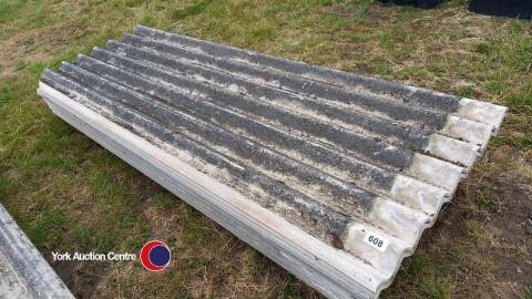 20 x Big 6 cement fibre sheets, 9ft6in long, used