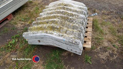 18 x cement fibre ridge sheets to suit 15deg pitch