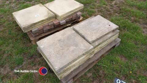 16 concrete flags with 165 block paving bricks