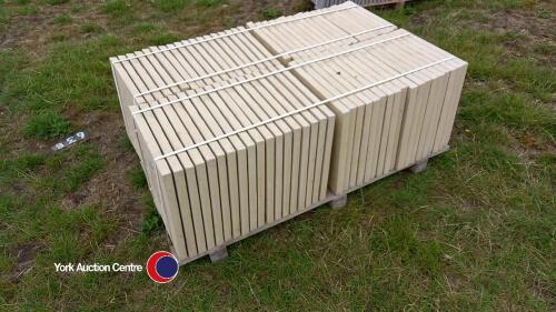 Pallet of 70 Buff paving slabs, 450mm x 450mm