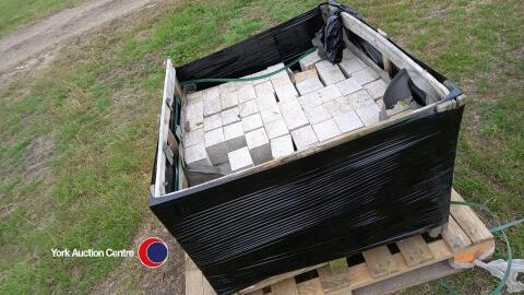 Pallet of yellow granite cubed setts