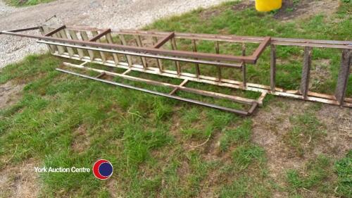 Steel stair case with hand rail